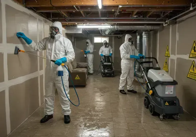 Basement Moisture Removal and Structural Drying process in Pottsville, PA